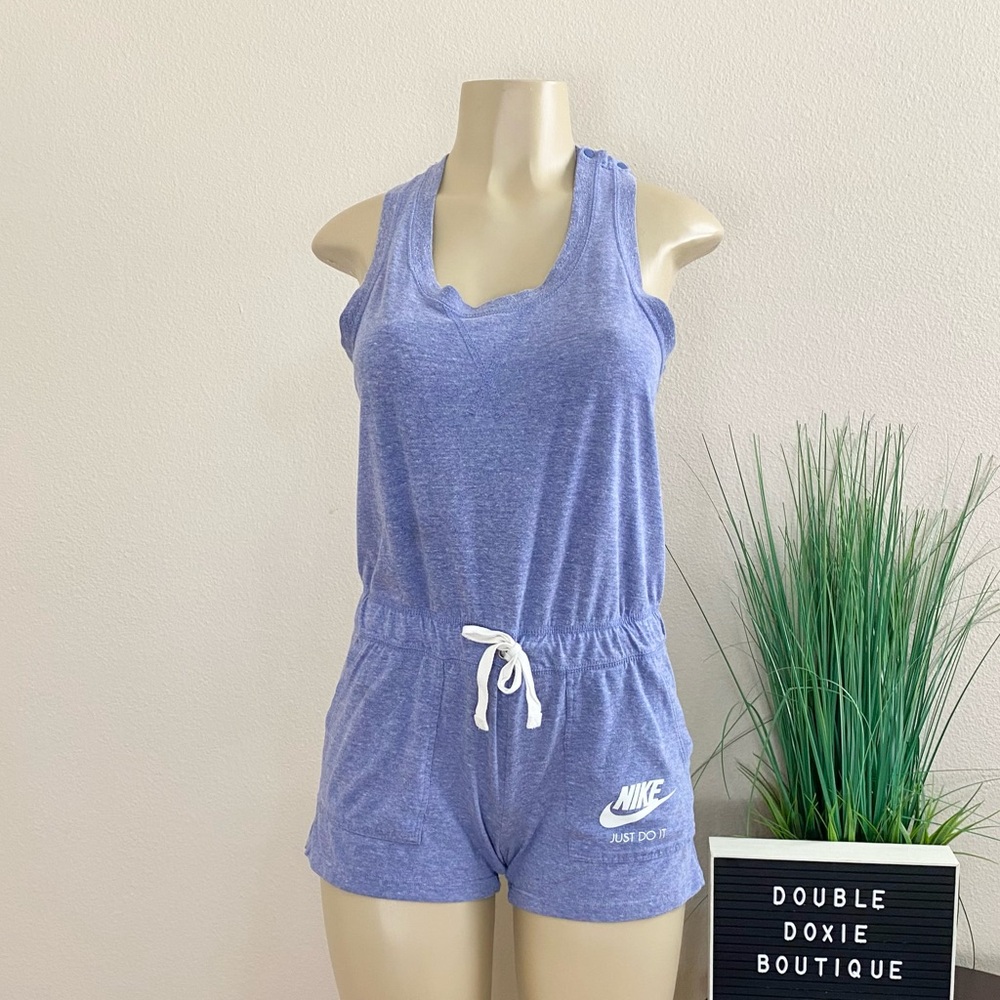 NIKE | Dri-Fit Heathered Blue Racerback Pocket Romper Sz S